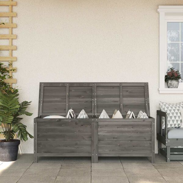 vidaXL Garden Storage Box Anthracite 150x50x56.5 cm Solid Wood Fir