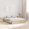 vidaXL Storage Bed Frame Sonoma Oak 135 x 190 cm Engineered Wood