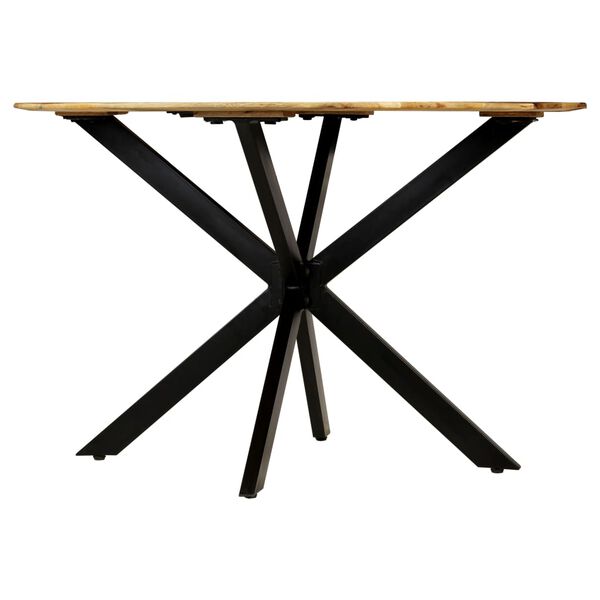 vidaXL Dining Table Solid Rough Mango Wood and Steel 120x77 cm