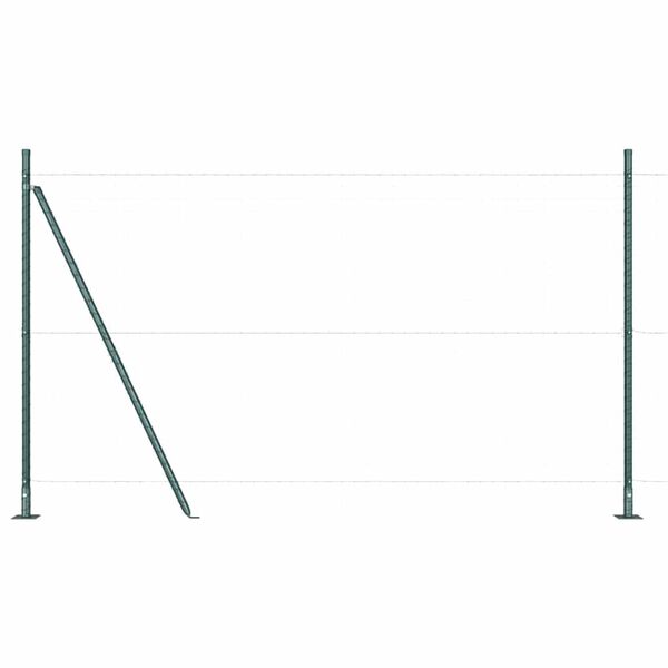 vidaXL Fence Posts Manual 13 pcs Green Ø32mm 170 cm Galvanised steel