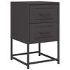 vidaXL Bedside Cabinet Black 36x39x60.5 cm Steel