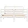 vidaXL Bed Frame with Headboard without Mattress White 150x200 cm King Size