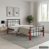 vidaXL Bed Frame without Mattress Metal and Solid Oak Wood 100x200 cm