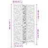 vidaXL Room Divider 3 Panels White Solid Wood Paulownia