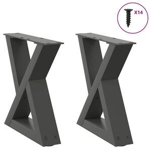 vidaXL Coffee Table Legs 2 pcs Anthracite 30x(30-31.3) cm Steel
