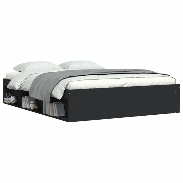 vidaXL Bed Frame without Mattress Black 140x200 cm