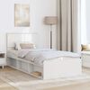 vidaXL Bed Frame with Headboard White 90 x 190 cm Solid Pine Wood
