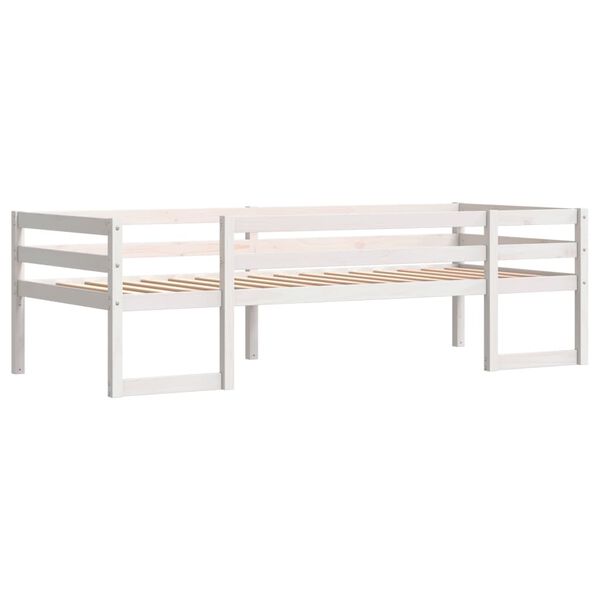 vidaXL Kids' Bed Frame without Mattress White 75x190 cm Small Single Solid Wood Pine