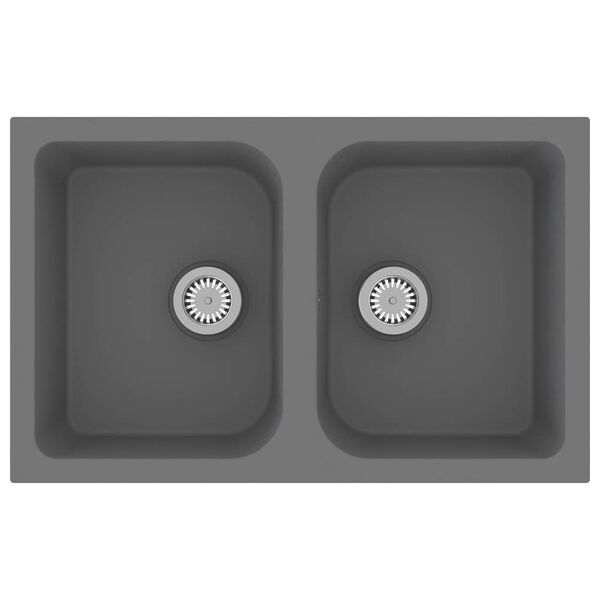 vidaXL Kitchen Sink Grey 76 x 48 x 30 cm Granite