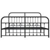 vidaXL Metal Bed Frame without Mattress with Footboard Black 183x213cm