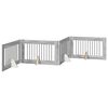 vidaXL Foldable Dog Gate with Stands 4 pcs Grey Sonoma 401 cm