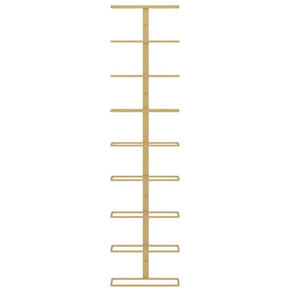 vidaXL Wall-mounted Wine Rack for 9 Bottles Gold Iron