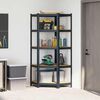 vidaXL 5-Layer Corner Shelf Anthracite Steel&Engineered Wood