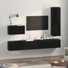 vidaXL TV Cabinet Set with Drawer 4 pcs Black Oak Engineered Wood