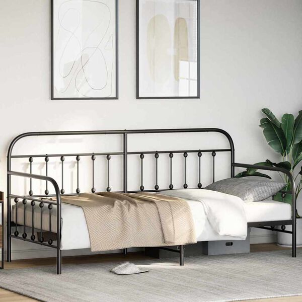 vidaXL Daybed Frame Black 90 x 190 cm Powder-Coated Steel