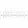 vidaXL Metal Bed Frame without Mattress with Footboard White 150x200cm