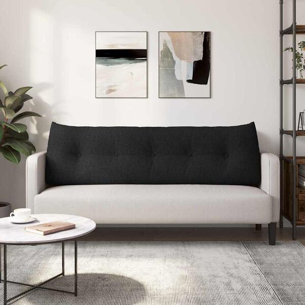 vidaXL Back Pillow Black 160 x 24 x 50 cm Fabric