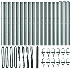 vidaXL Fence Post Grey 100 x 1.6 m (36 mm mesh) Steel and PVC