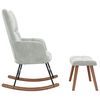vidaXL Rocking Chair with Footstool Light Grey 78 x 61 x 98 cm Velvet