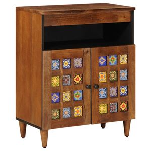 vidaXL Sideboard Walnut 60 x 33 x 75 cm Solid Mango Wood