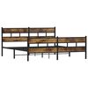 vidaXL Metal Bed Frame without Mattress Smoked Oak 193x203 cm