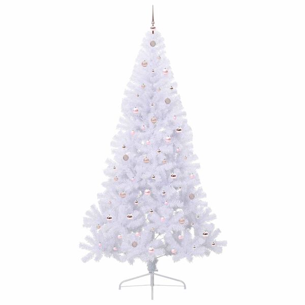vidaXL Artificial Christmas Tree with Stand White 240 cm PVC and Steel