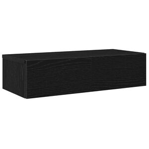 vidaXL Wall Shelf with Drawers Black 60x26,5x15 cm Engineered Wood