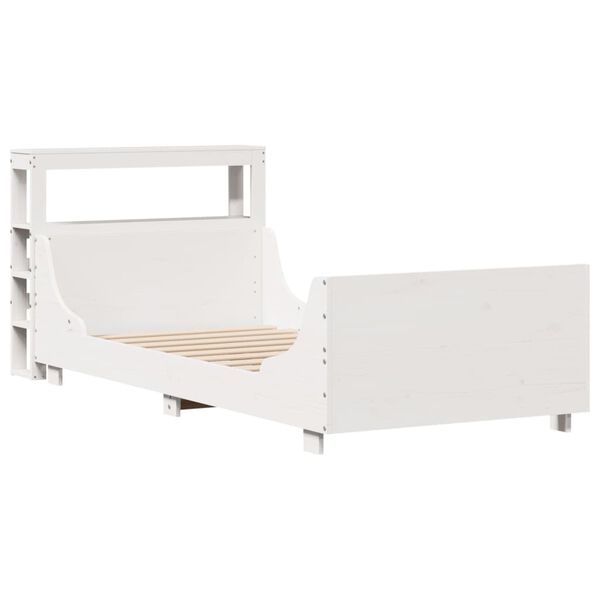 vidaXL Bed Frame without Mattress White 100x200 cm Solid Wood Pine