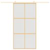 vidaXL Sliding Door Gold 102.5x205 cm Frosted ESG Glass and Aluminium