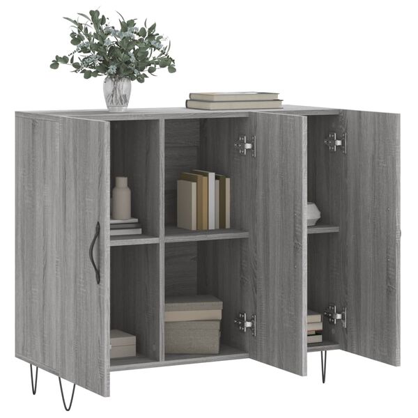 vidaXL Sideboard Grey Sonoma 90x34x80 cm Engineered Wood