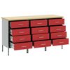 vidaXL Work Cabinet with Drawer 3 pcs Red and Grey 75 x 45 x 85 cm