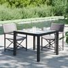 vidaXL Garden Table 90x90x75 cm Tempered Glass and Poly Rattan Black