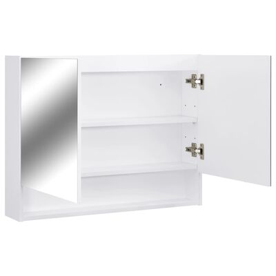 vidaXL LED Bathroom Mirror Cabinet White 80x15x60 cm MDF