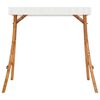 vidaXL Swing Frame with Cream Roof Solid Bent Wood with Teak Finish