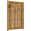 vidaXL Garden Gate 100x125 cm Corten Steel Bamboo Design