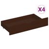 vidaXL Bed Frame without Mattress Dark Brown Solid Pinewood 140x200 cm (322085+2x321988)
