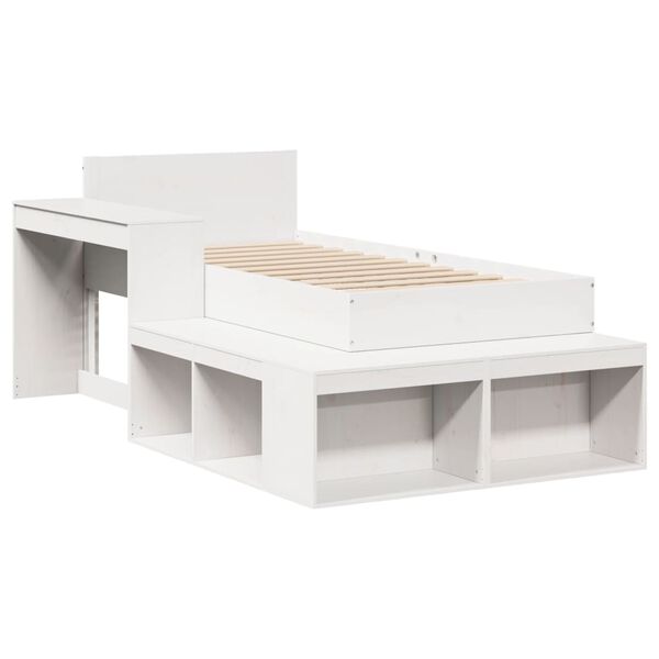 vidaXL Bed Frame without Mattress White 90x200 cm Solid Wood Pine