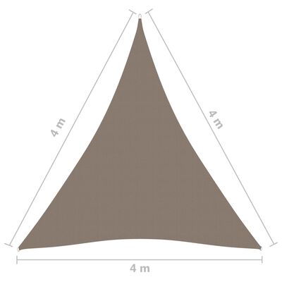 vidaXL Sunshade Sail Oxford Fabric Triangular 4x4x4 m Taupe