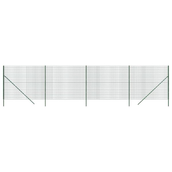 vidaXL Wire Mesh Fence Green 1.4x10 m Galvanised Steel