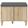 vidaXL Hall Bench with Cushion with Storage Sonoma Oak 60 x 38 x 46 cm
