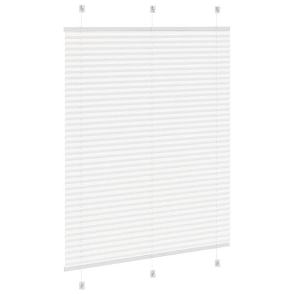 vidaXL Pleated Blind White 110x150 cm Fabric Width 109.4 cm Polyester