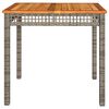 vidaXL Garden Table Grey 80x80x74 cm Poly Rattan Acacia Wood
