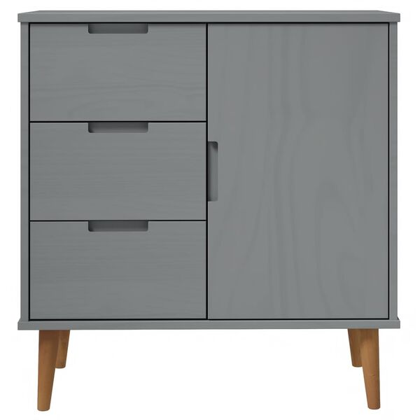 vidaXL Sideboard MOLDE Grey 76,5x40x80 cm Solid Wood Pine