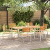 vidaXL Garden Dining Set 7 pcs Brown Solid Teak Wood