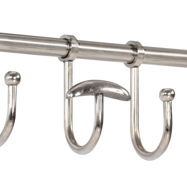 vidaXL Luggage Rack with Coat Hangers Wall Mounted Aluminium