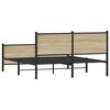 vidaXL Metal Bed Frame without Mattress Sonoma Oak 140x200 cm