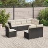 vidaXL 8 Piece Garden Sofa Set with Cushions Black Poly Rattan