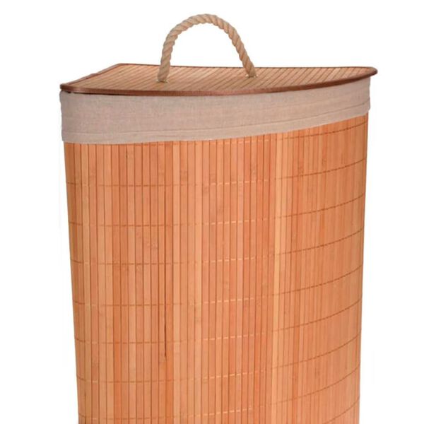 Bathroom Solutions Corner Laundry Basket Bamboo