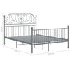 vidaXL Bed Frame without Mattress Grey Metal 140x200 cm