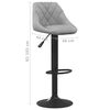 vidaXL Bar Stool Light Grey Velvet